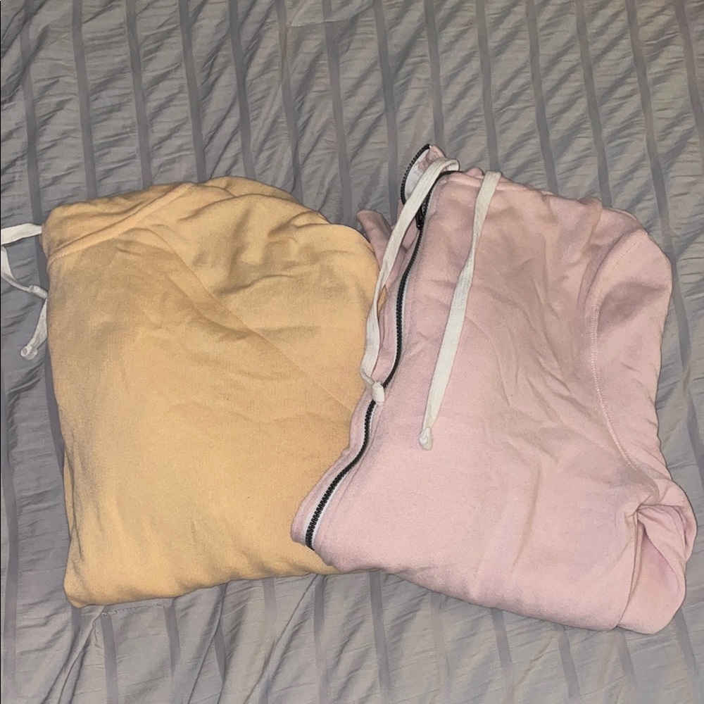 Orange and Pink Zip-Up Hoodies- Juniors